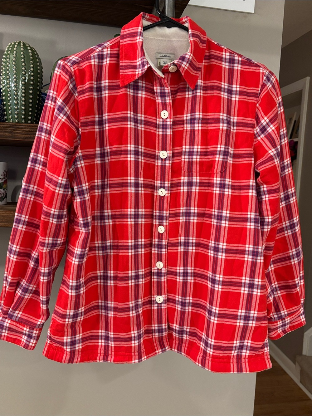 L.L. Bean Fleece-Lined Plaid Shacket | XXS Petite